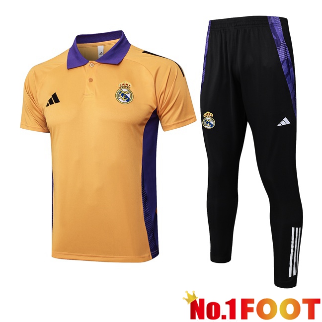 Real Madrid Soccer Polo + Training Pants Yellow 2025/2026