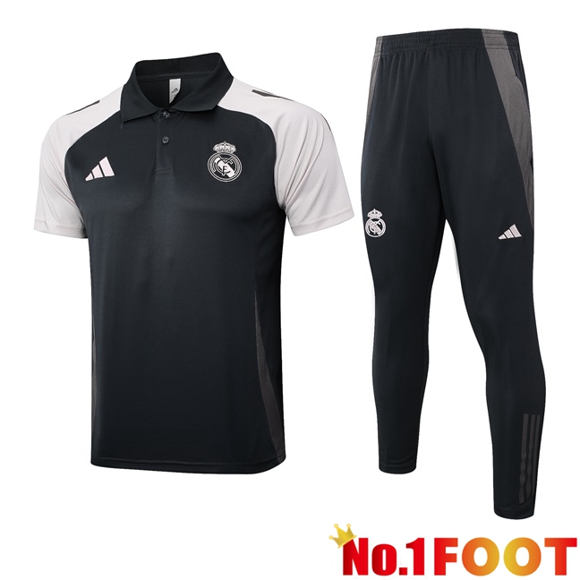 Real Madrid Soccer Polo + Training Pants Grey 2025/2026