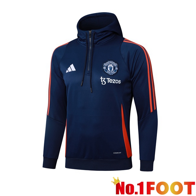 Manchester United Training Sweatshirt Hoodie Blue Royal 2025/2026