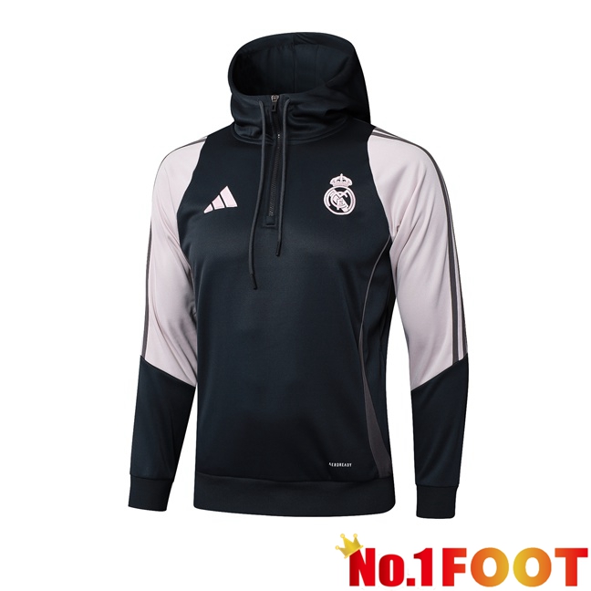 Real Madrid Training Sweatshirt Hoodie Black Pink 2025/2026