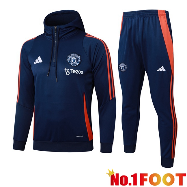 Manchester United Training Tracksuit Hoodie Blue Royal 2025/2026 - Click Image to Close