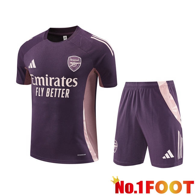 Arsenal kit Training T Shirt + Shorts Purple 2025/2026