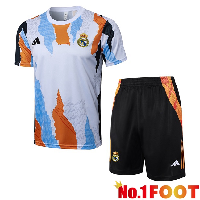 Real Madrid kit Training T Shirt + Shorts White 2025/2026