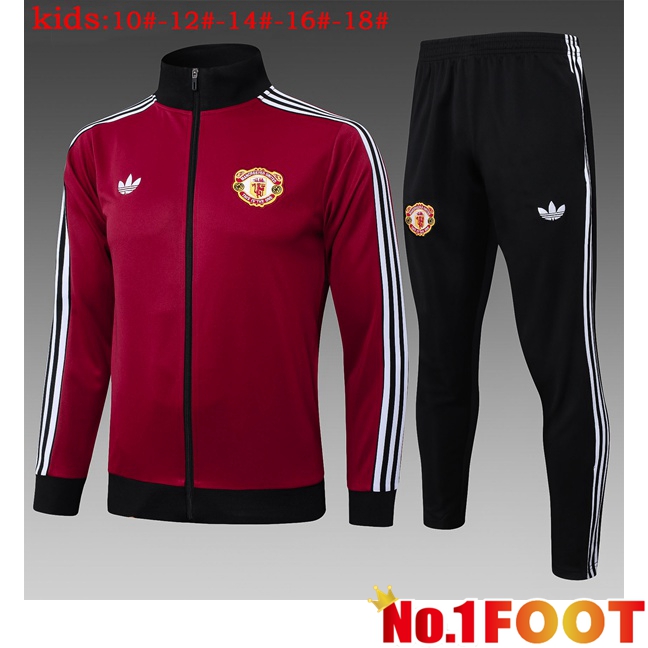 Manchester United Kids kit Training Jacket Suit Red 2025/2026