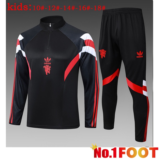 Manchester United Kids kit Training Tracksuit Black 2025/2026