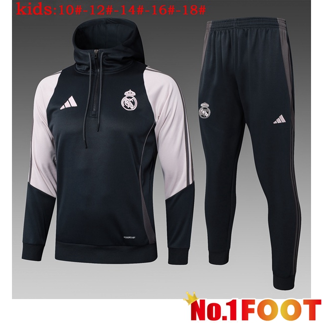 Real Madrid Kids Training Tracksuit Hoodie Black 2025/2026