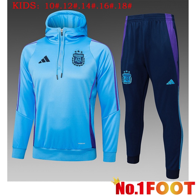 Argentina Kids Training Tracksuit Hoodie Blue 2025/2026 - Click Image to Close