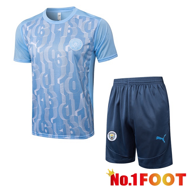 Manchester City kit Training T Shirt + Shorts Blue 2025/2026