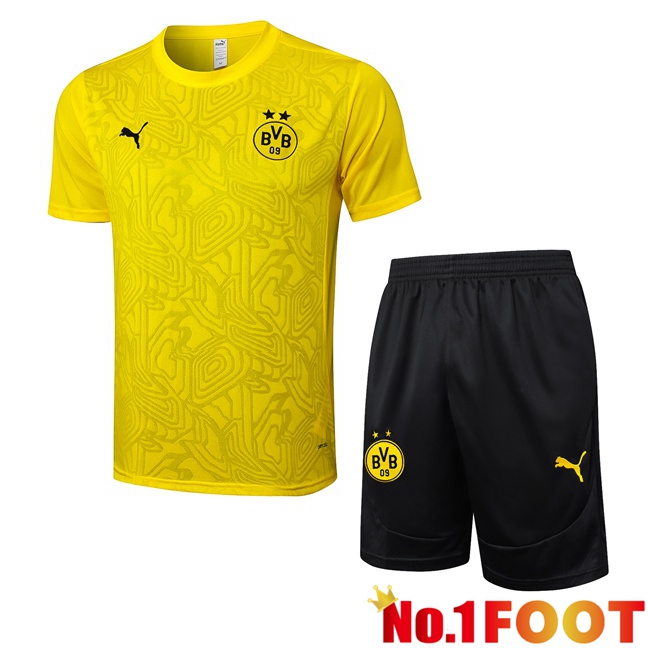 Dortmund BVB kit Training T Shirt + Shorts Yellow 2025/2026