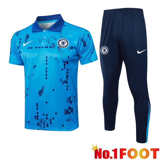 FC Chelsea Soccer Polo + Training Pants Blue 2025/2026