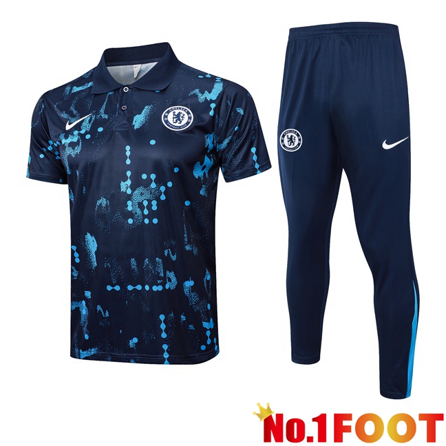 FC Chelsea Soccer Polo + Training Pants Blue Royal 2025/2026