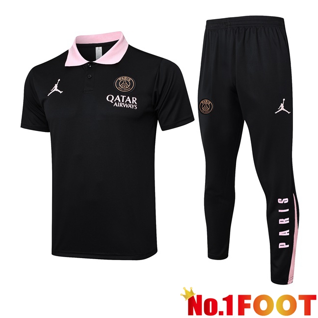 Jordan Paris PSG Soccer Polo + Training Pants Black 2025/2026