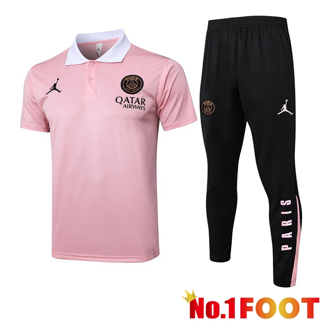 Jordan Paris PSG Soccer Polo + Training Pants Pink 2025/2026 - Click Image to Close