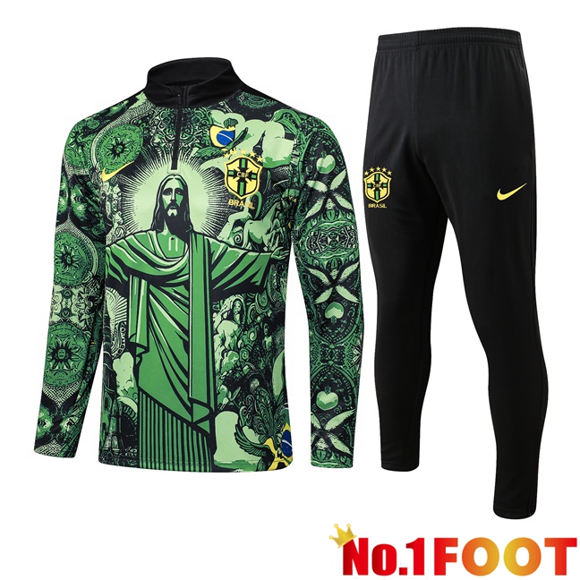 Brazil kit Training Tracksuit Green Black 2025/2026