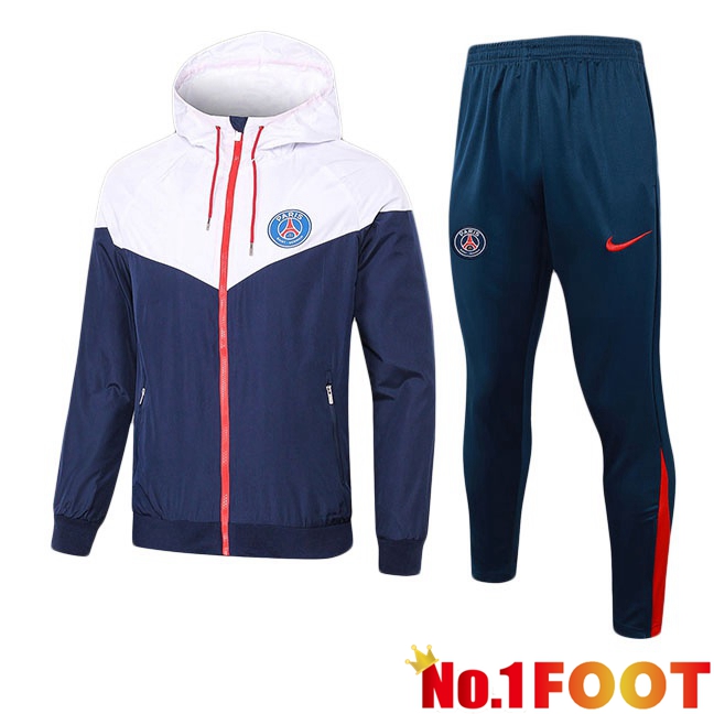 Paris PSG Training Tracksuit - Windbreaker White Blue Royal 2025/2026