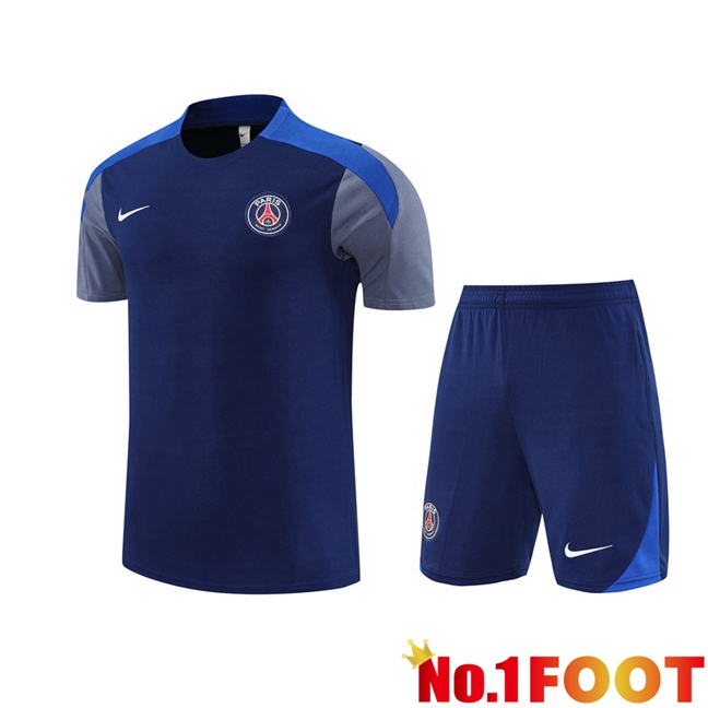 Paris PSG kit Training T Shirt + Shorts Black 2025/2026