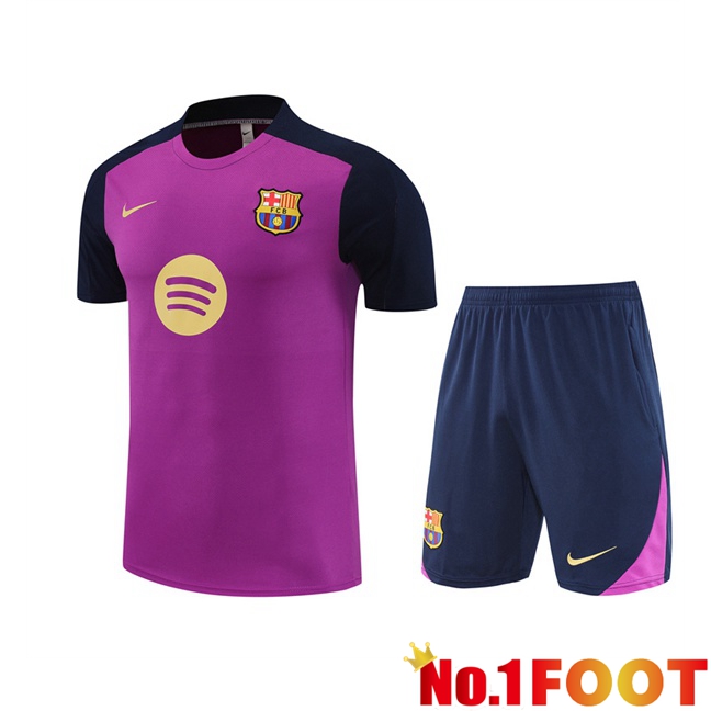 FC Barcelona kit Training T Shirt + Shorts Purple 2025/2026