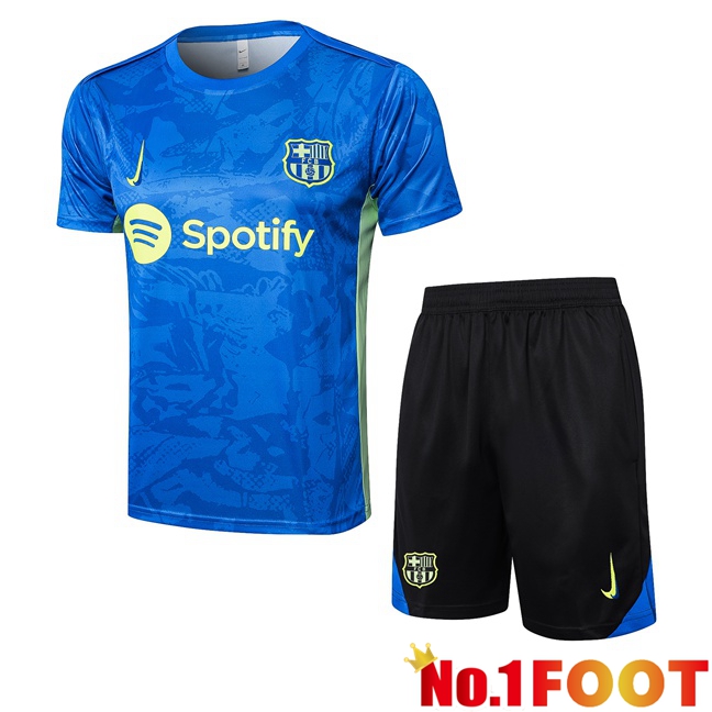 FC Barcelona kit Training T Shirt + Shorts Blue 2025/2026