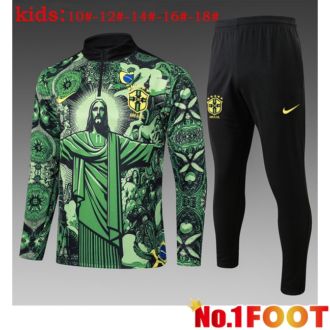 Brazil Kids kit Training Tracksuit Green 2025/2026