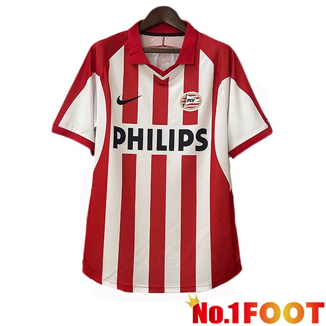 PSV Eindhoven Retro Home Soccer Jersey Red White 2000-2001