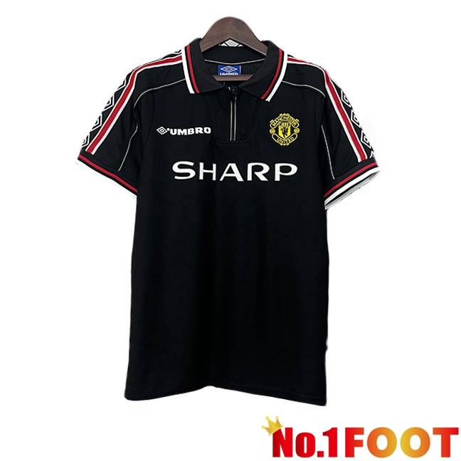 Manchester United Retro Soccer Jersey Black 1998-1999