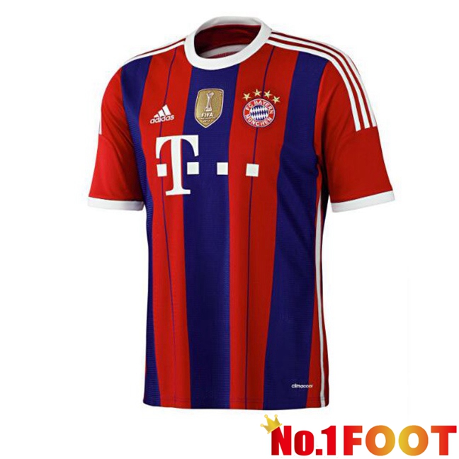 Bayern Munich Retro Home Soccer Jersey Red Blue 2014-2015