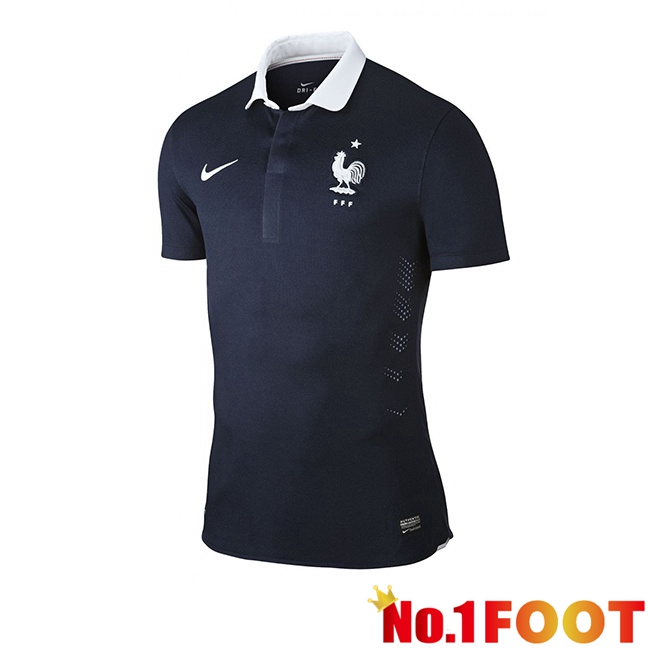 France Retro Home Soccer Jersey Blue Royal 2014