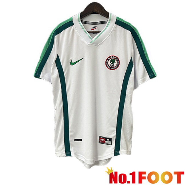 Nigeria Retro Away Soccer Jersey White 1998