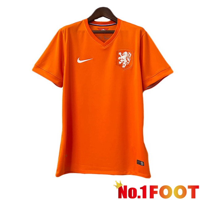 Paesi Bassi Retro Home Soccer Jersey Orange 2014