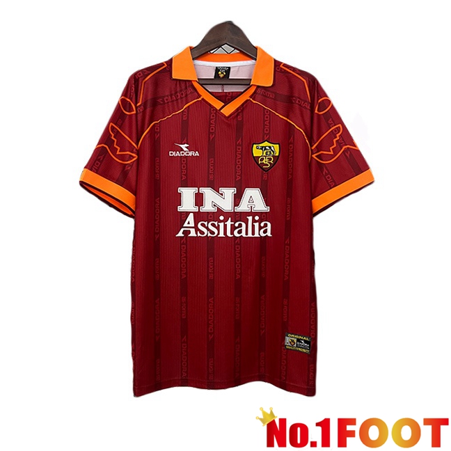 AS Rome Retro Home Soccer Jersey Red 1999-2000