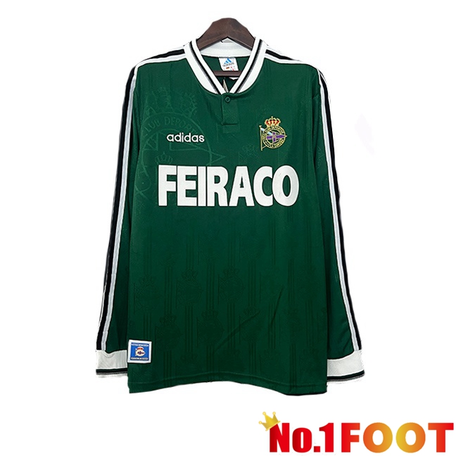 Deportivo de La Coruna Retro Away Soccer Jersey Long sleeve Green 1999-2000