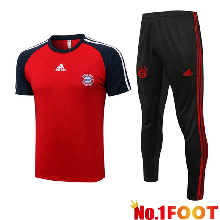 Bayern Munich Training T-Shirts + Pants Red 2021-2022