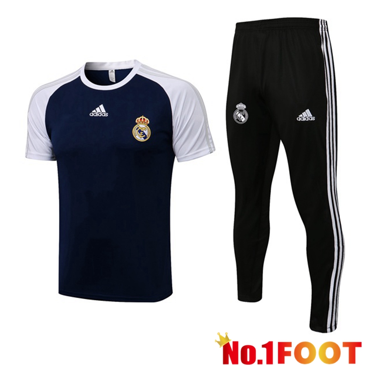 Real Madrid Training T-Shirts + Pants Blue Royal White 2021-2022