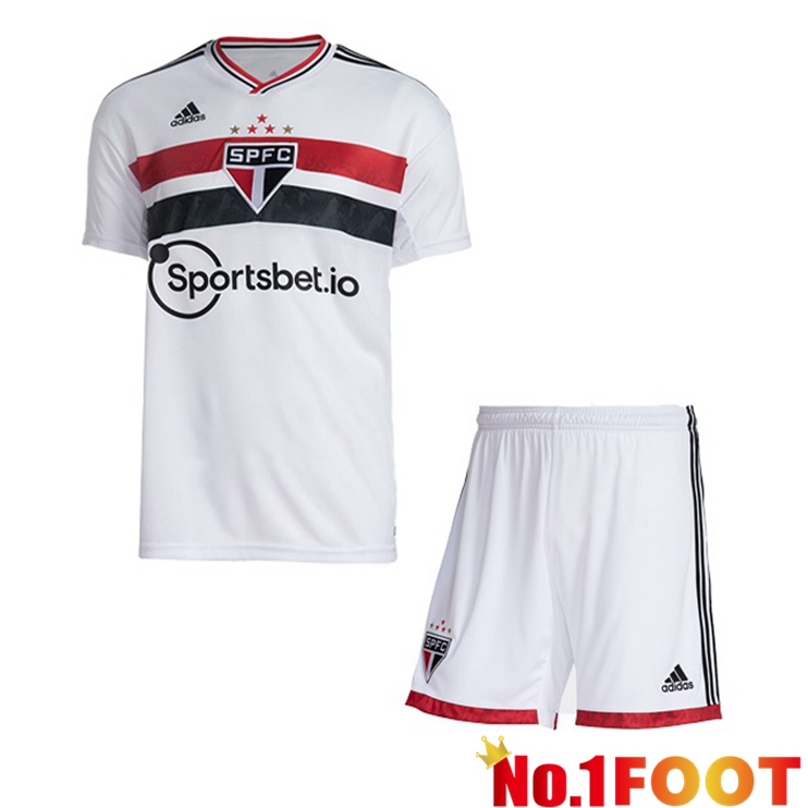 Sao Paulo FC Kids Home Jerseys White 2022-2023