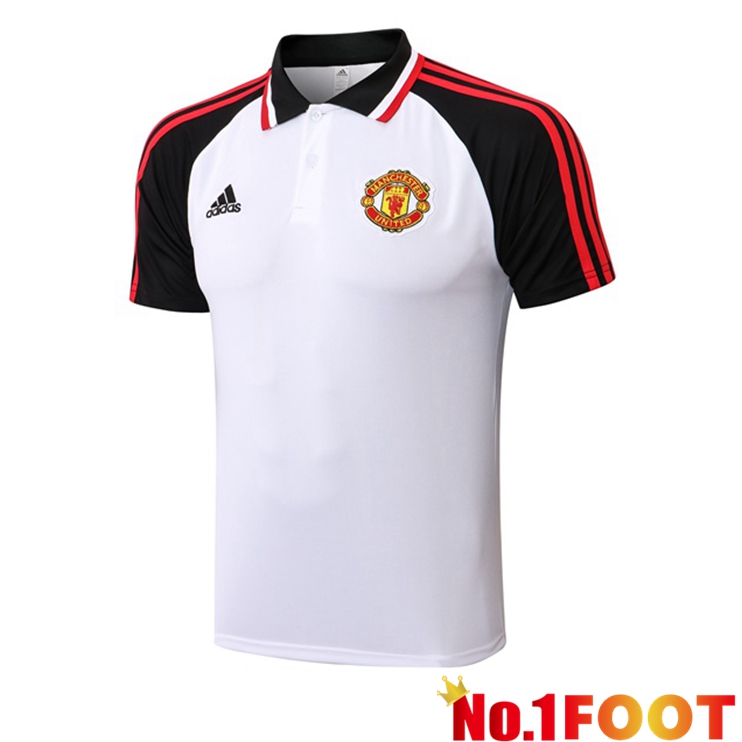 Manchester United White Black Polo Shirt 2021/2022