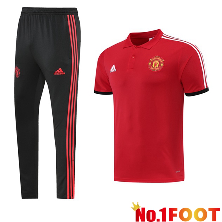 Manchester United Training T Shirt + Pants Red 2022/2023