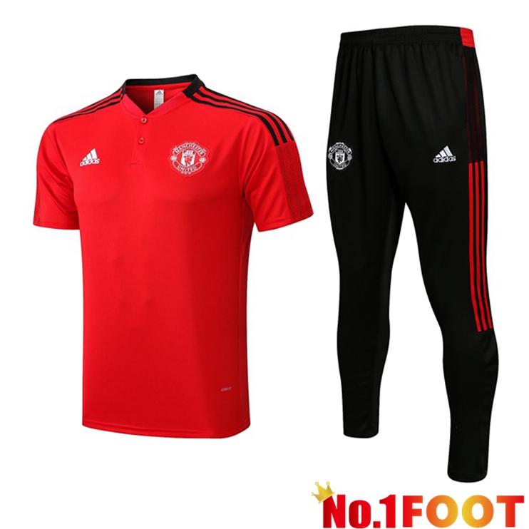 Manchester United Training T Shirt + Pants Red 2022/2023