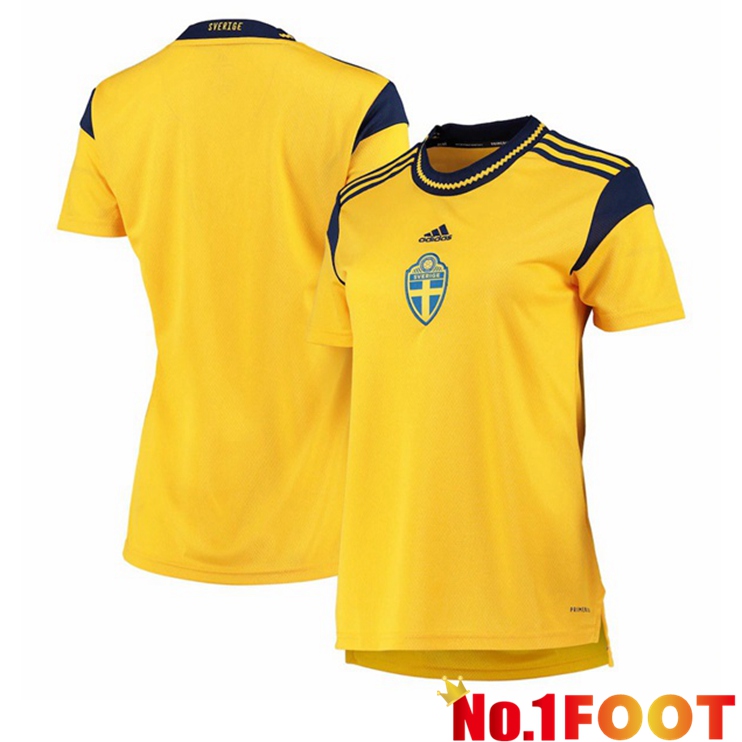 Sweden Womens Home Yellow Women's Euro Jersey 2022