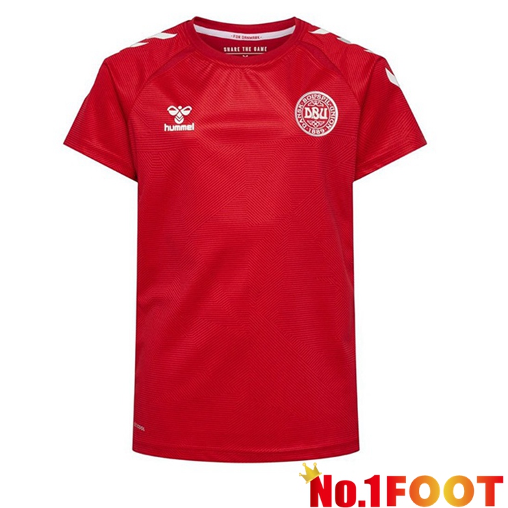 Denmark Womens Home Red Women's Euro Jersey 2022