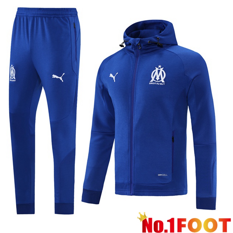 Marseille OM Training Tracksuit Hoodie Blue 2021-2022