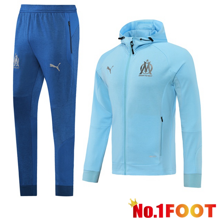 Marseille OM Training Tracksuit Hoodie Blue 2021-2022