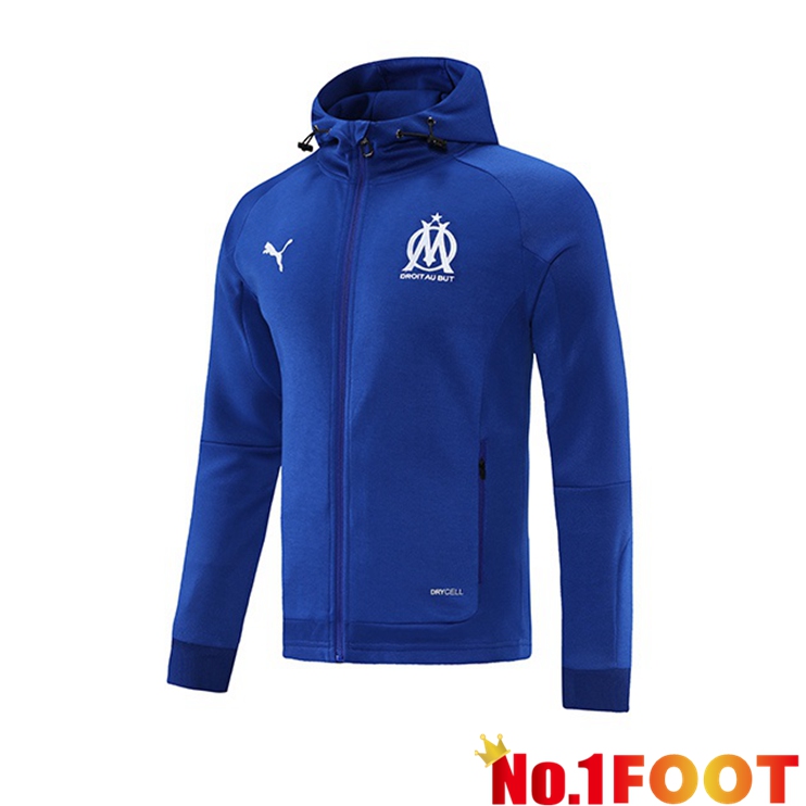 Marseille OM Training Jacket Hoodie Blue 2021-2022