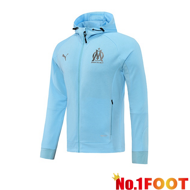 Marseille OM Training Jacket Hoodie Blue 2021-2022