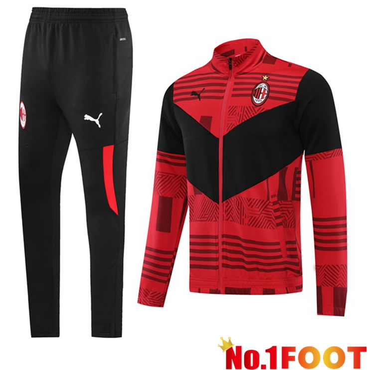 AC Milan Red Black Training Tracksuit Suit 2022/2023