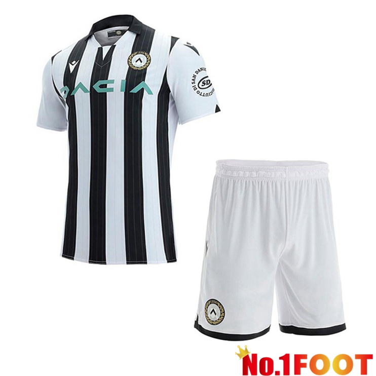 Udinese Calcio Kids Home Jersey Black White 21/22