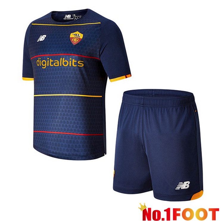 AS Roma Kids Fourth Jersey Blue 21/22