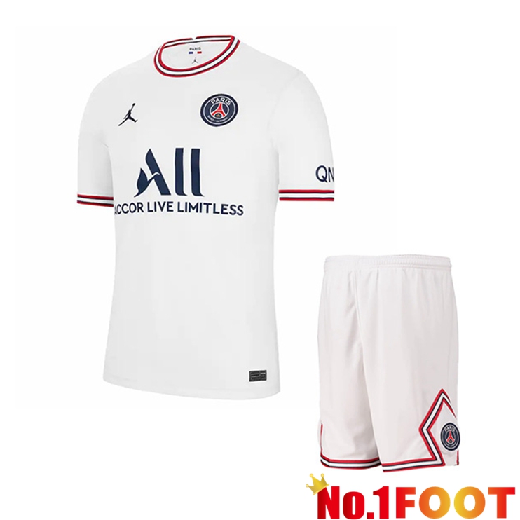 Jordan PSG Kids Fourth Jerseys White 2021-2022