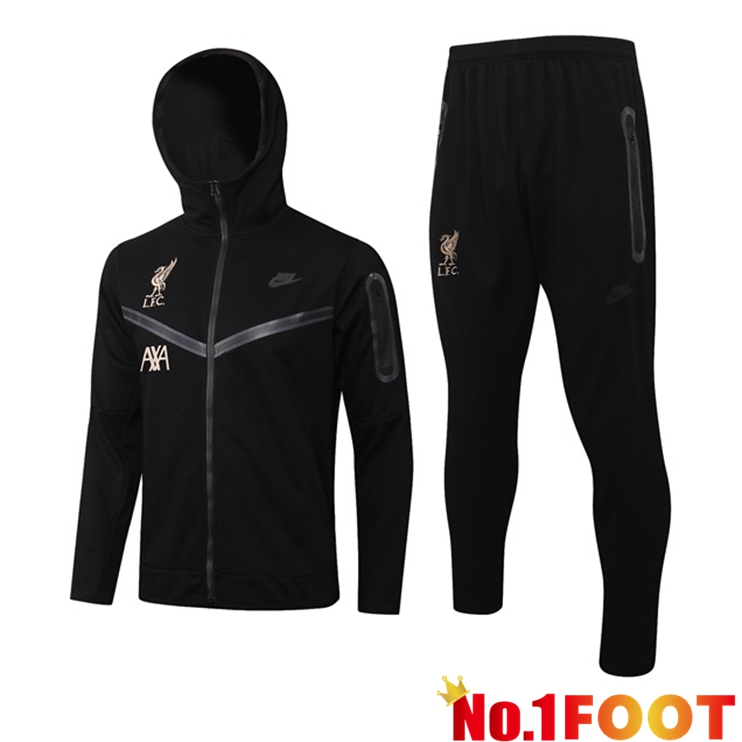 FC Liverpool Training Tracksuit Hoodie Black 2021-2022