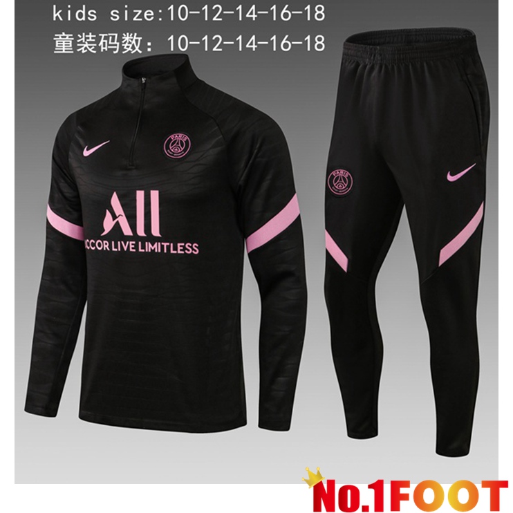 Paris PSG Kids Black Training Tracksuit 2021-2022 - Click Image to Close