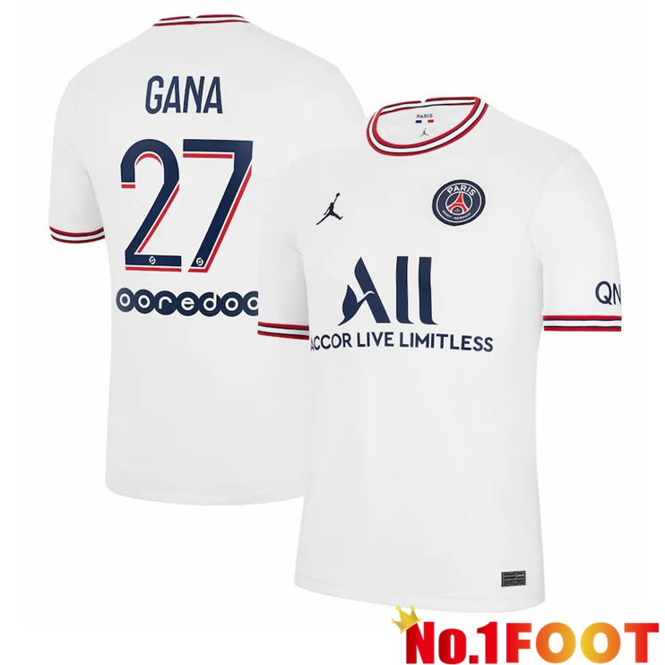 Jordan PSG (Gana 27) Fourth Jerseys White 2021-2022